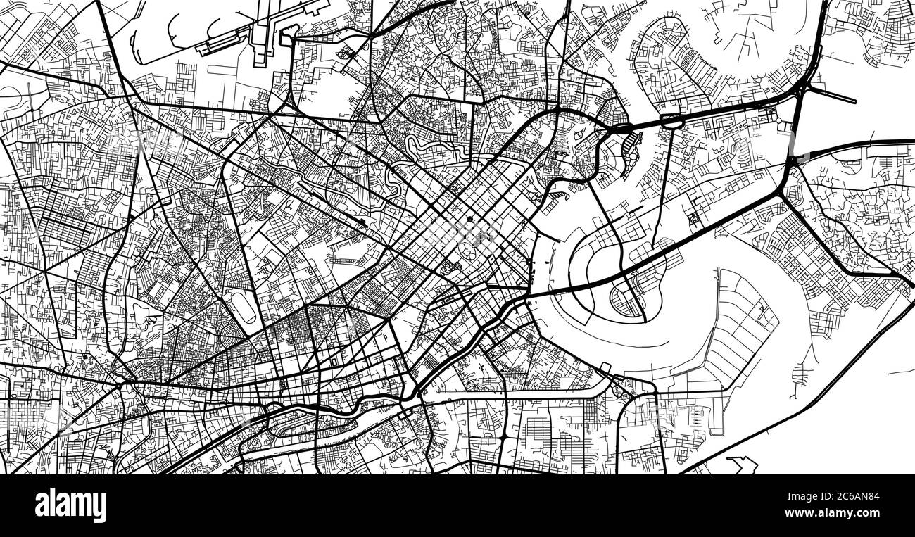 Carte de la ville urbaine de Ho Chi Minh, Vietnam Illustration de Vecteur