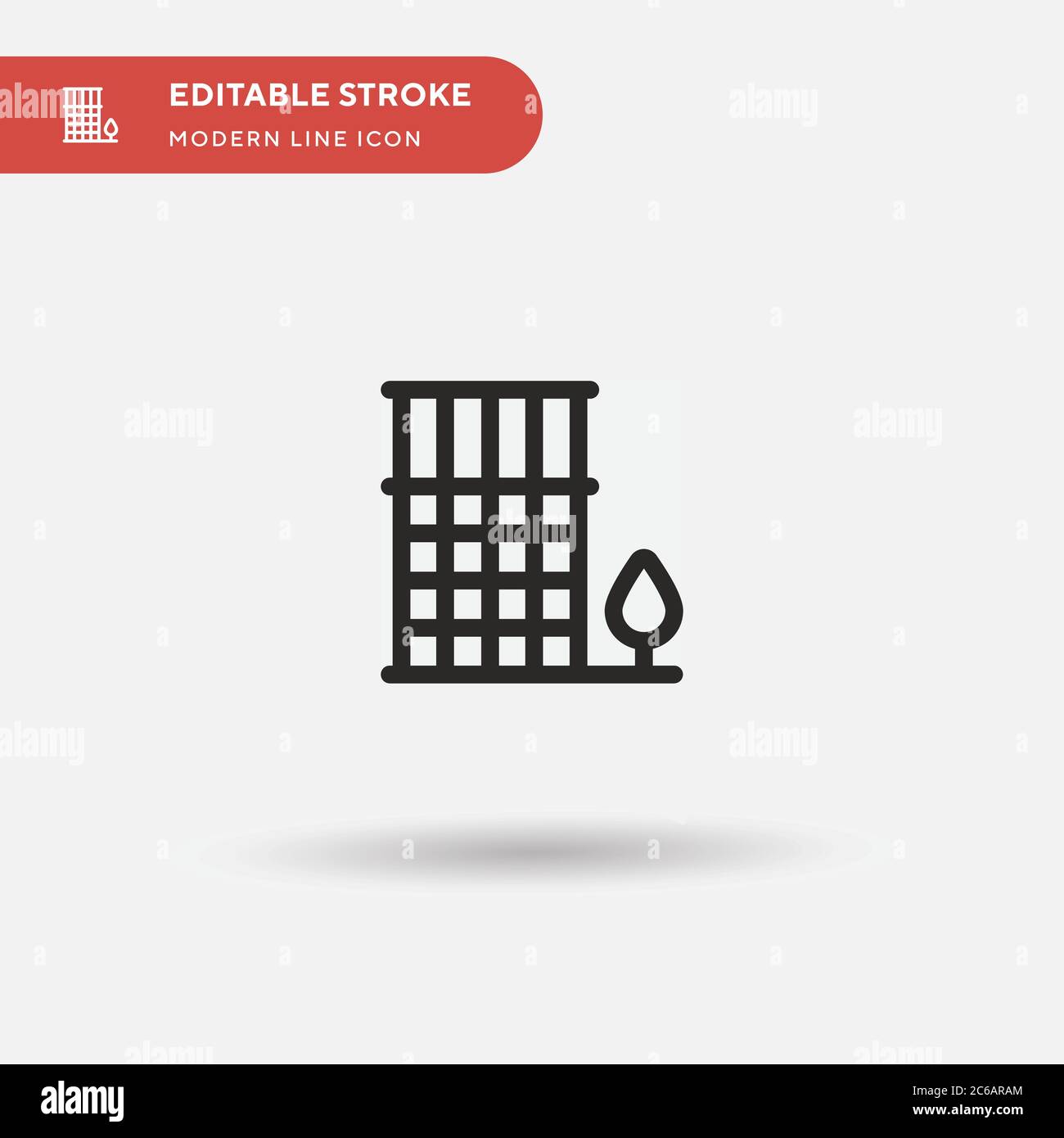Icône de vecteur simple Office Block. Modèle de conception de symbole d'illustration pour l'élément d'interface utilisateur Web mobile. Pictogramme moderne de couleur parfaite sur contour modifiable. Arrêt Illustration de Vecteur
