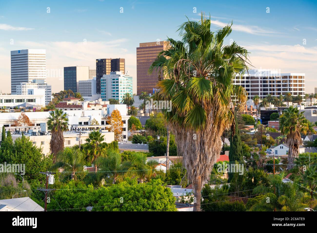 Beverly Hills, Californie, USA Skyline sur le toit Banque D'Images
