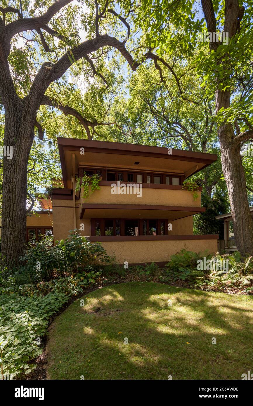 Mme Thomas H. Gale House (1909), conçu par Frank Lloyd Wright, Oak Park, Chicago, Illinois, États-Unis Banque D'Images