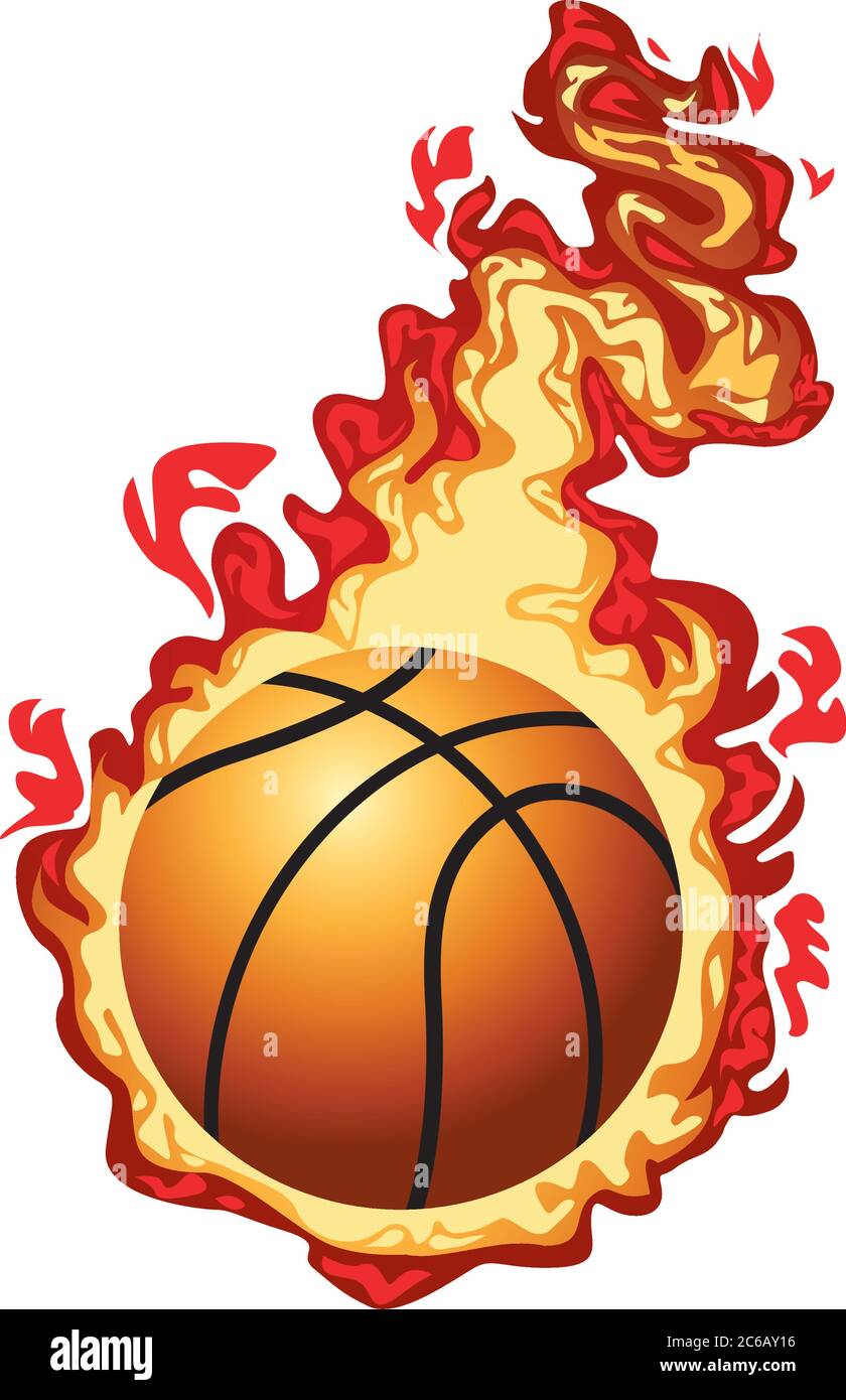 ballon de basket-ball avec motif d'illustration vecteur flamme Image  Vectorielle Stock - Alamy