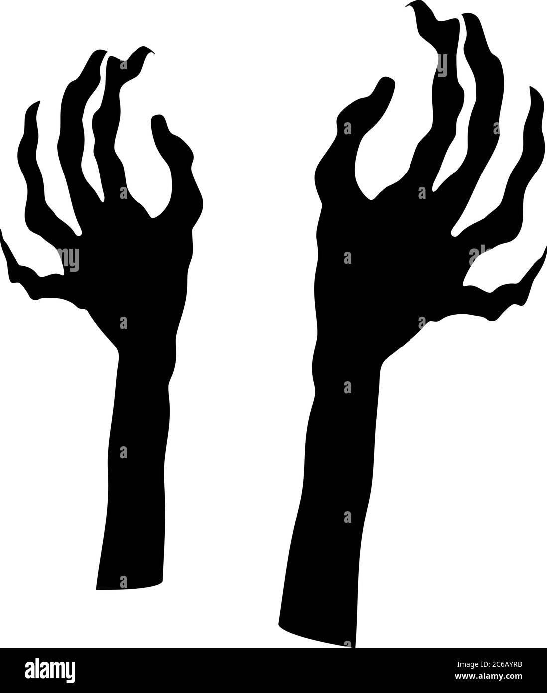 Effrayant Witch mains sur fond blanc. Vecteur-EPS Illustration de Vecteur