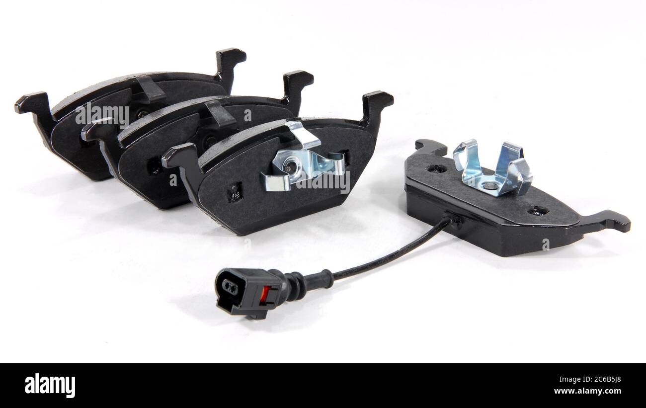 quatre plaquettes de frein pour voiture, pièces pour système de freinage à disque Banque D'Images