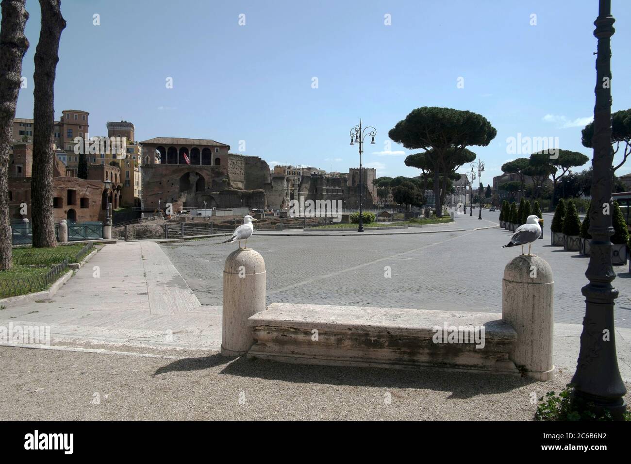 Imperial Forum Avenue, déserté en raison des restrictions de 19 Covid-2020, Rome, Lazio, Italie, Europe Banque D'Images