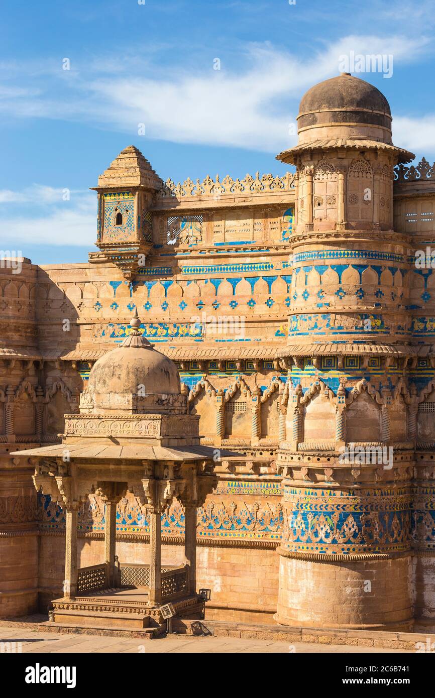 Man Singh Palace, Gwalior fort, Gwalior, Madhya Pradesh, Inde, Asie Banque D'Images