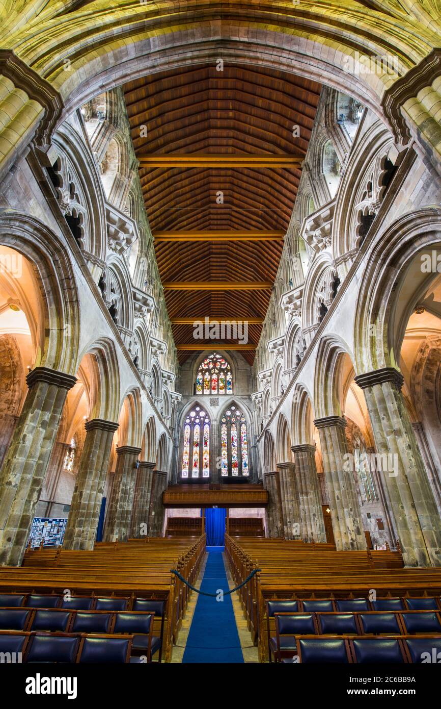 Vue intérieure de l'abbaye de Paisley, Renfrewshire, Écosse, Royaume-Uni, Europe Banque D'Images