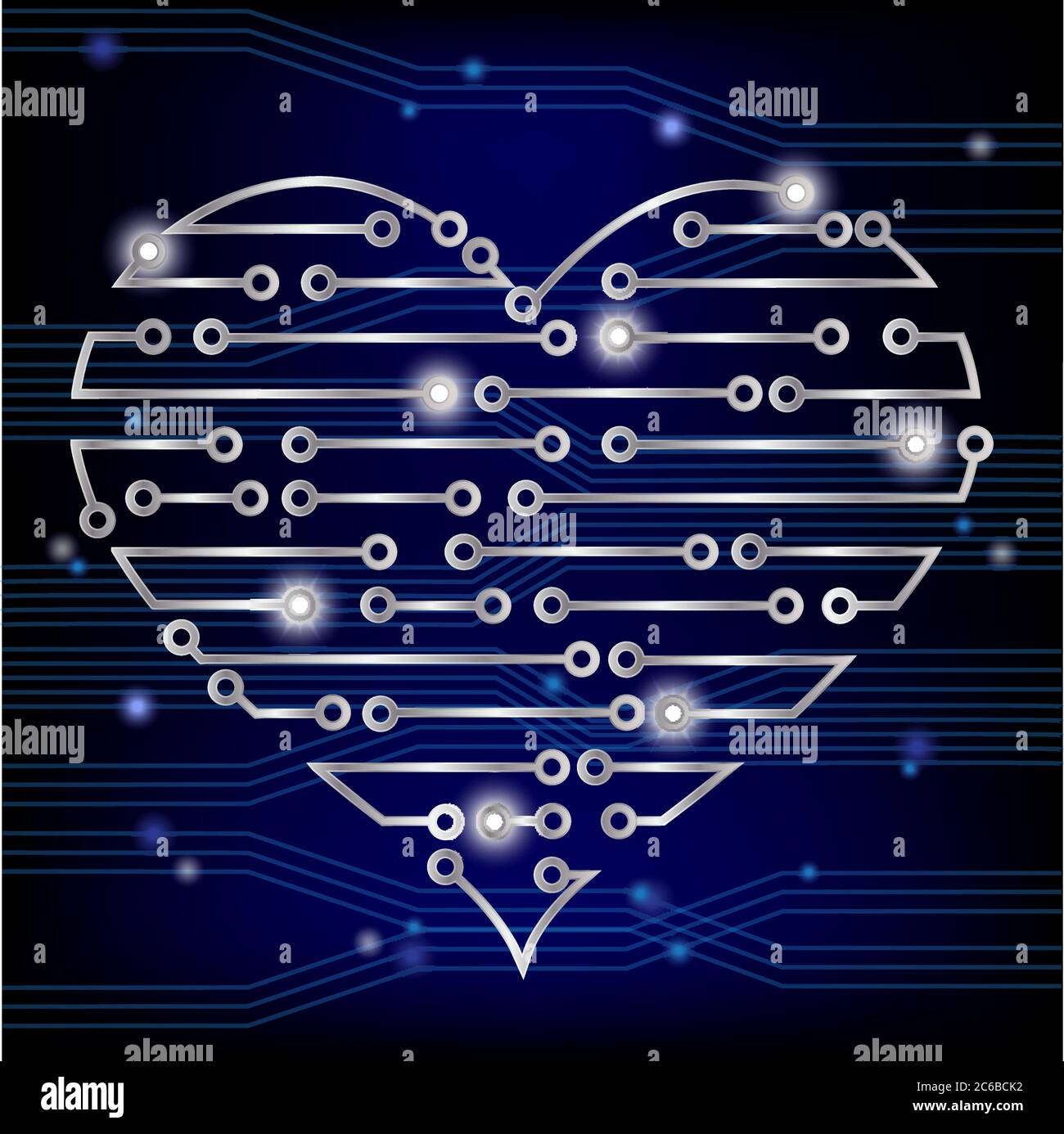 Carte de circuit imprimé coeur concept, démontrant un coeur sain de tirer  des impulsions électriques et aussi un coeur dans l'amour. Format vectoriel  EPS10 Image Vectorielle Stock - Alamy