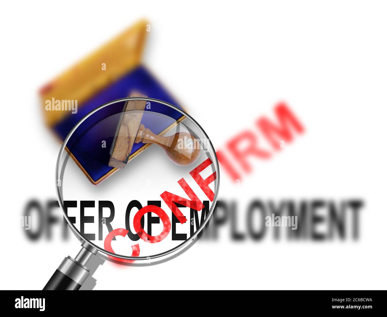 Offre d'emploi - confirmation faite dans le logiciel 2d Banque D'Images