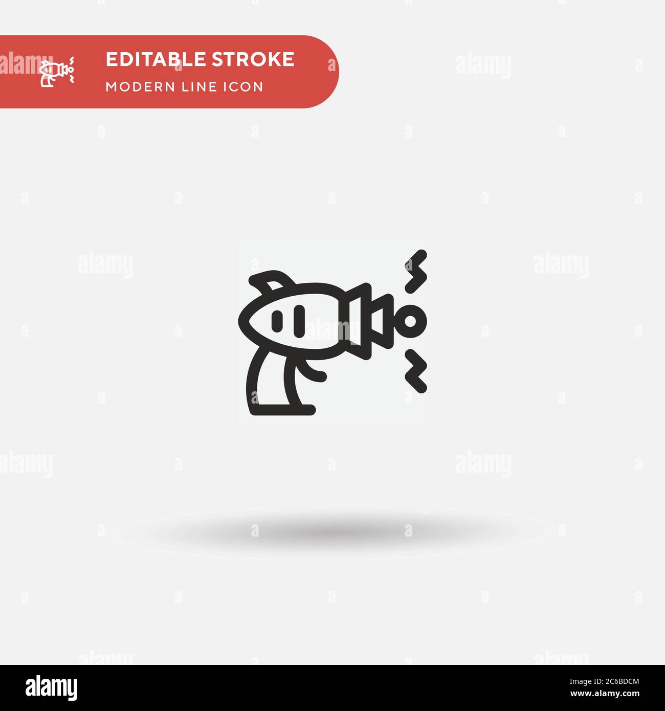 Icône de vecteur simple Blaster. Modèle de conception de symbole d'illustration pour l'élément d'interface utilisateur Web mobile. Pictogramme moderne de couleur parfaite sur contour modifiable. Blaster Illustration de Vecteur
