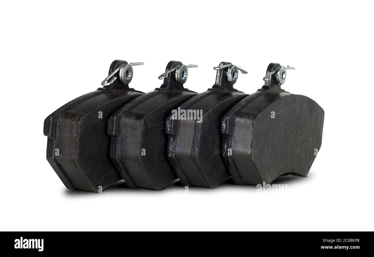Plaquettes de frein, quatre plaquettes de frein pour voiture, pièce pour système de freinage à disque Banque D'Images