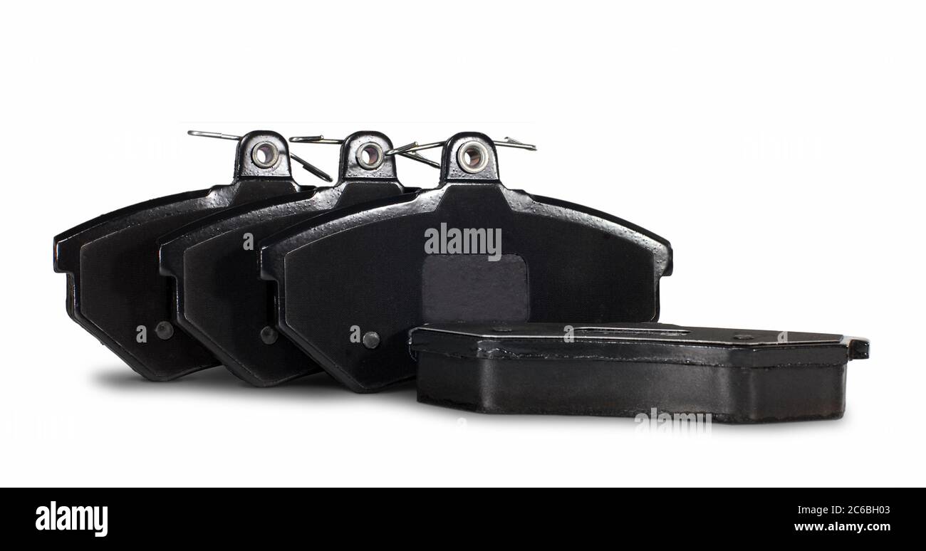 Plaquettes de frein, quatre plaquettes de frein pour voiture, pièce pour système de freinage à disque Banque D'Images