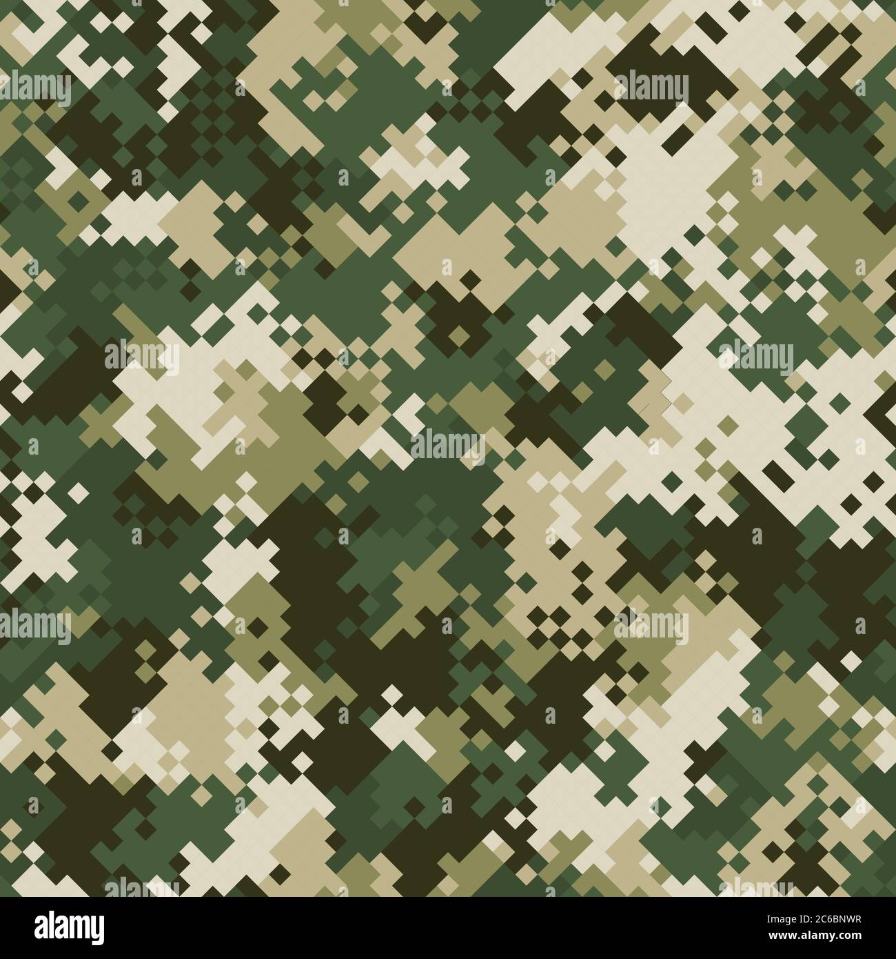 Texture camouflage numérique sans couture pour les photos d'armée ou de chasse. Motif de camouflage militaire numérique vectoriel. Couleur beige et vert Illustration de Vecteur