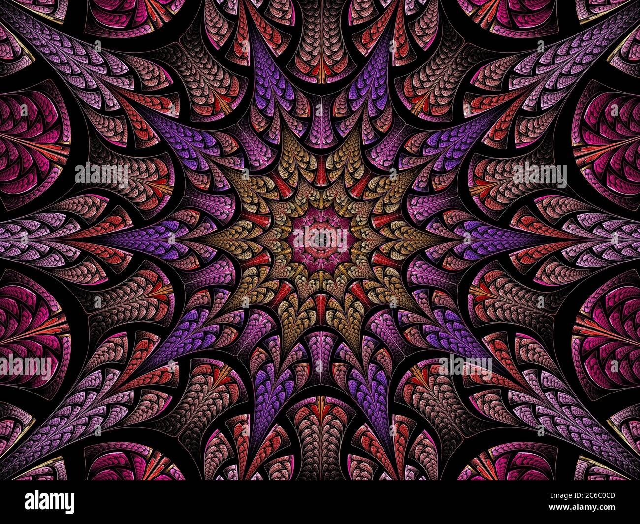 Abstrait Fractal effet vitrail Banque D'Images