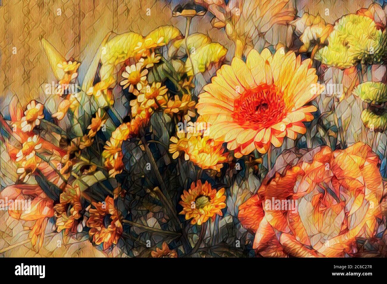 ART MODERNE : arrangement floral Banque D'Images