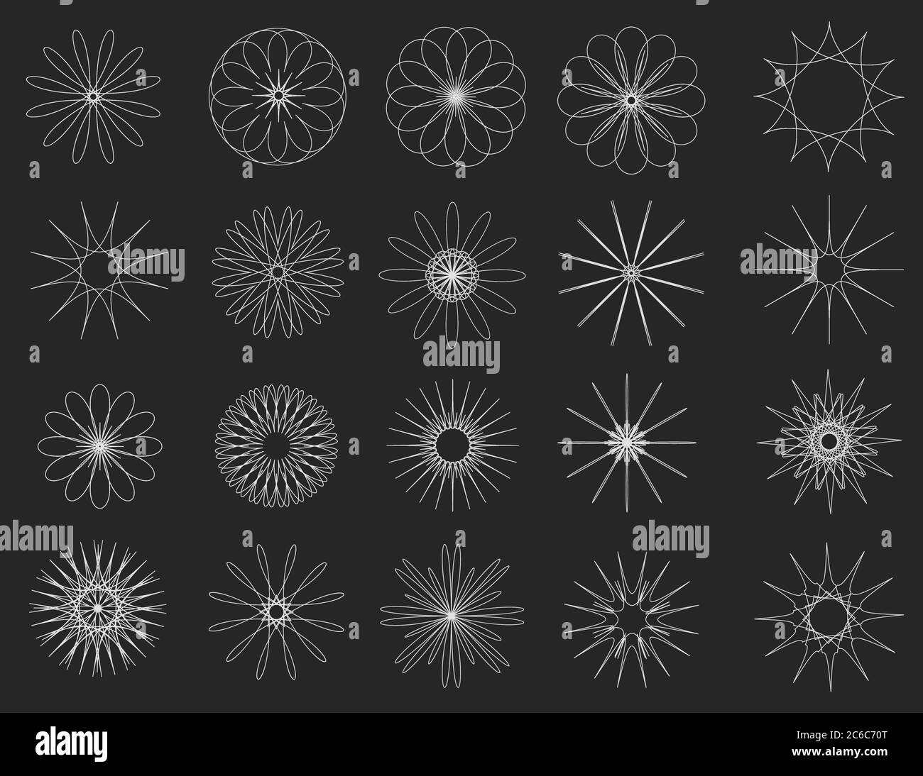 Ensemble d'éléments vintage Sunbustrt blanc abstrait. Radial géométrique. Style moderne. Illustration de Vecteur