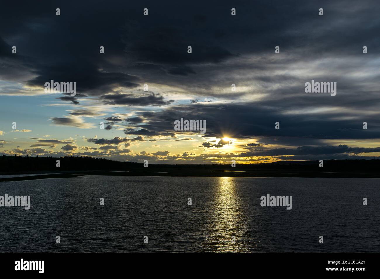 Coucher du soleil dans l'Alberta Banque D'Images