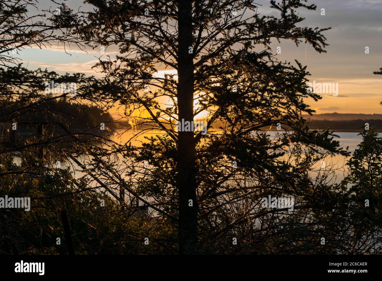 Coucher du soleil caché Banque D'Images