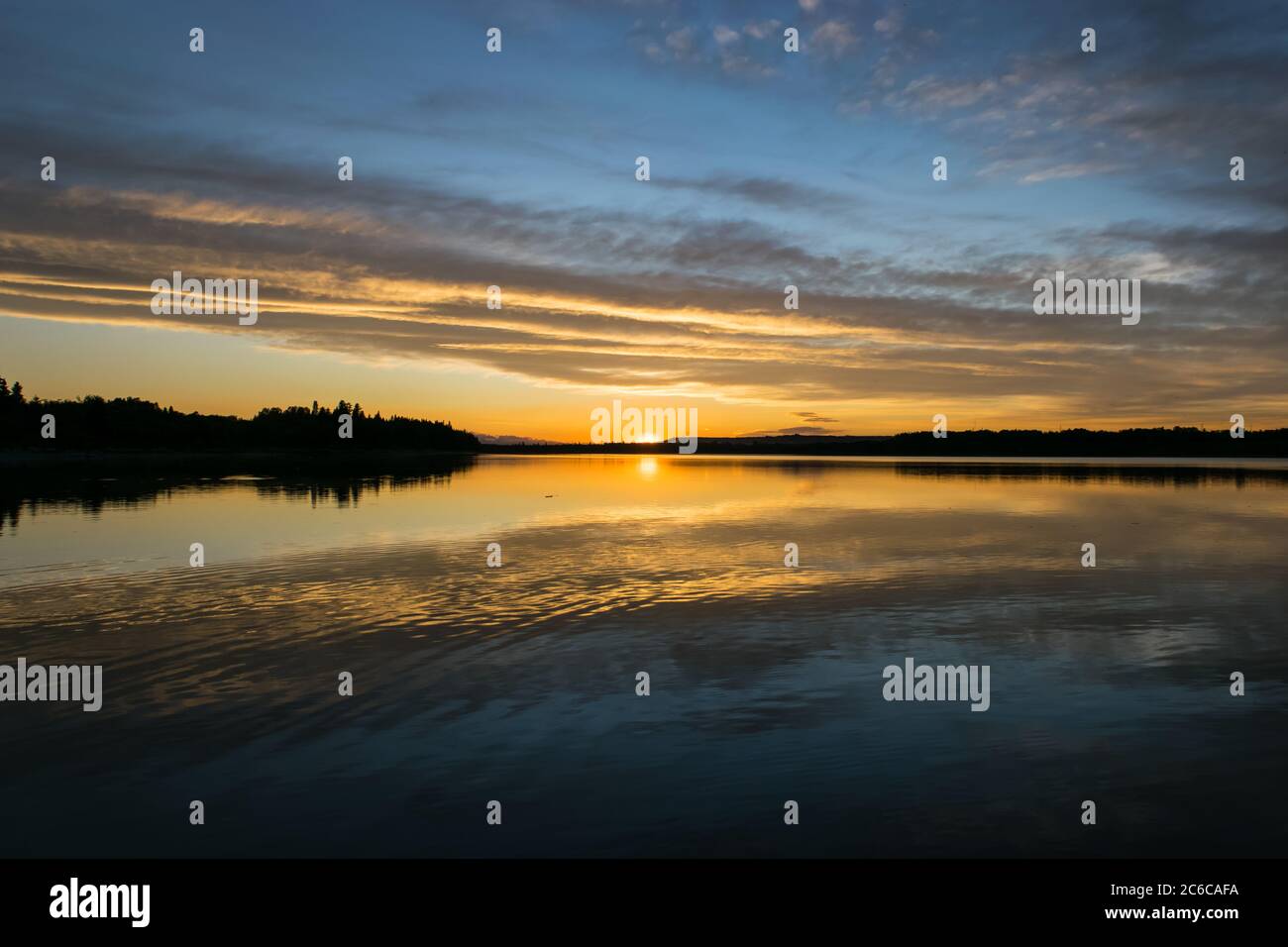 Coucher du soleil dans l'Alberta Banque D'Images