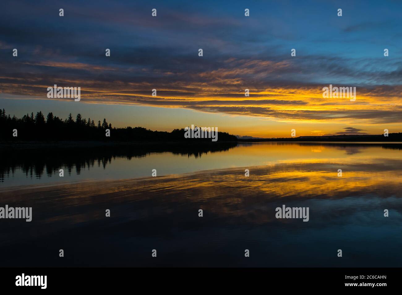 Coucher du soleil dans l'Alberta Banque D'Images