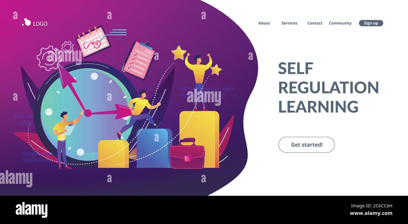 Page de renvoi du concept de gestion du temps. Illustration de Vecteur