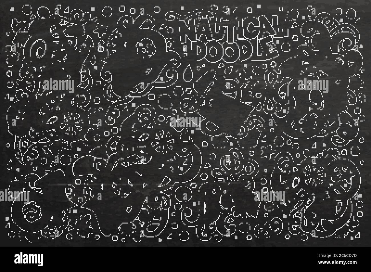 Ensemble de dessins animés Vector Doodle objets nautiques et symboles Illustration de Vecteur