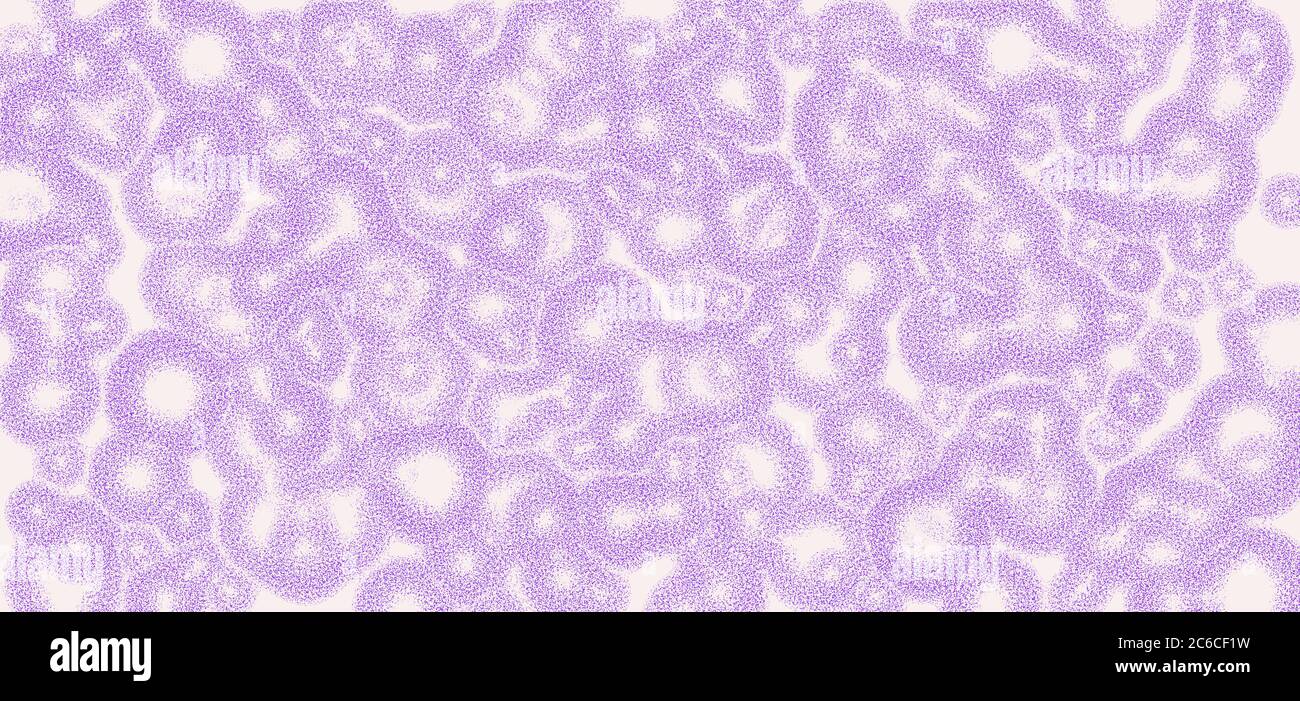 Graphique abstrait, espace pour le texte, concept de microbiologie, division cellulaire, champignons, spores, pathologie, science, mitose Banque D'Images