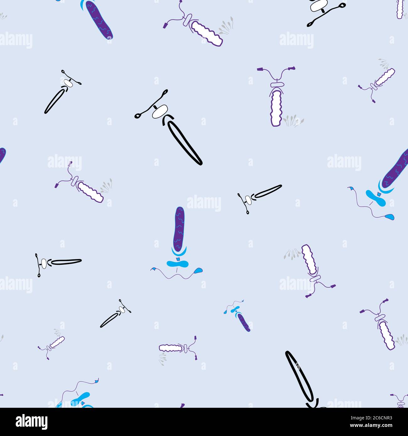 Vélos dispersés sur fond gris simple silencieux sans couture répétition vector motif de surface conception Illustration de Vecteur