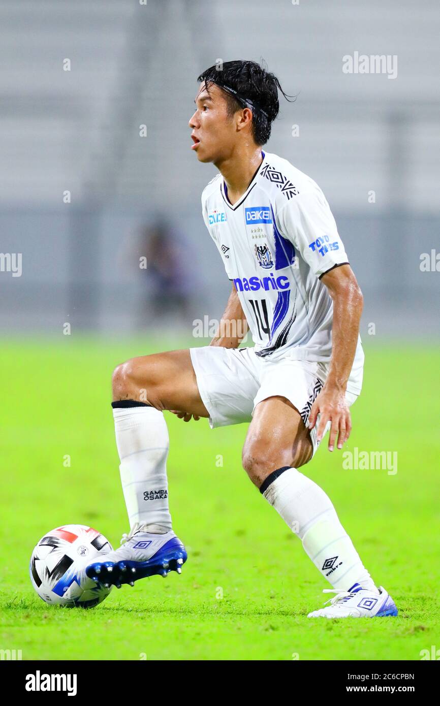 Toyota, Aichi, Japon. 8 juillet 2020. Yuya Fukuda (Gamba) football : 2020 J1 match de la ligue entre Nagoya Grampus 2-2 Gamba Osaka au stade Toyota à Toyota, Aichi, Japon . Crédit: Naoki Nishimura/AFLO SPORT/Alay Live News Banque D'Images