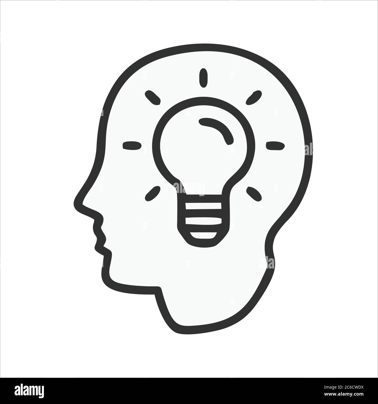 Icône cerveau isolée sur fond blanc de la collection d'esprit humain. Icône cerveau symbole cerveau tendance et moderne pour logo, web, app, UI. Illustration de Vecteur