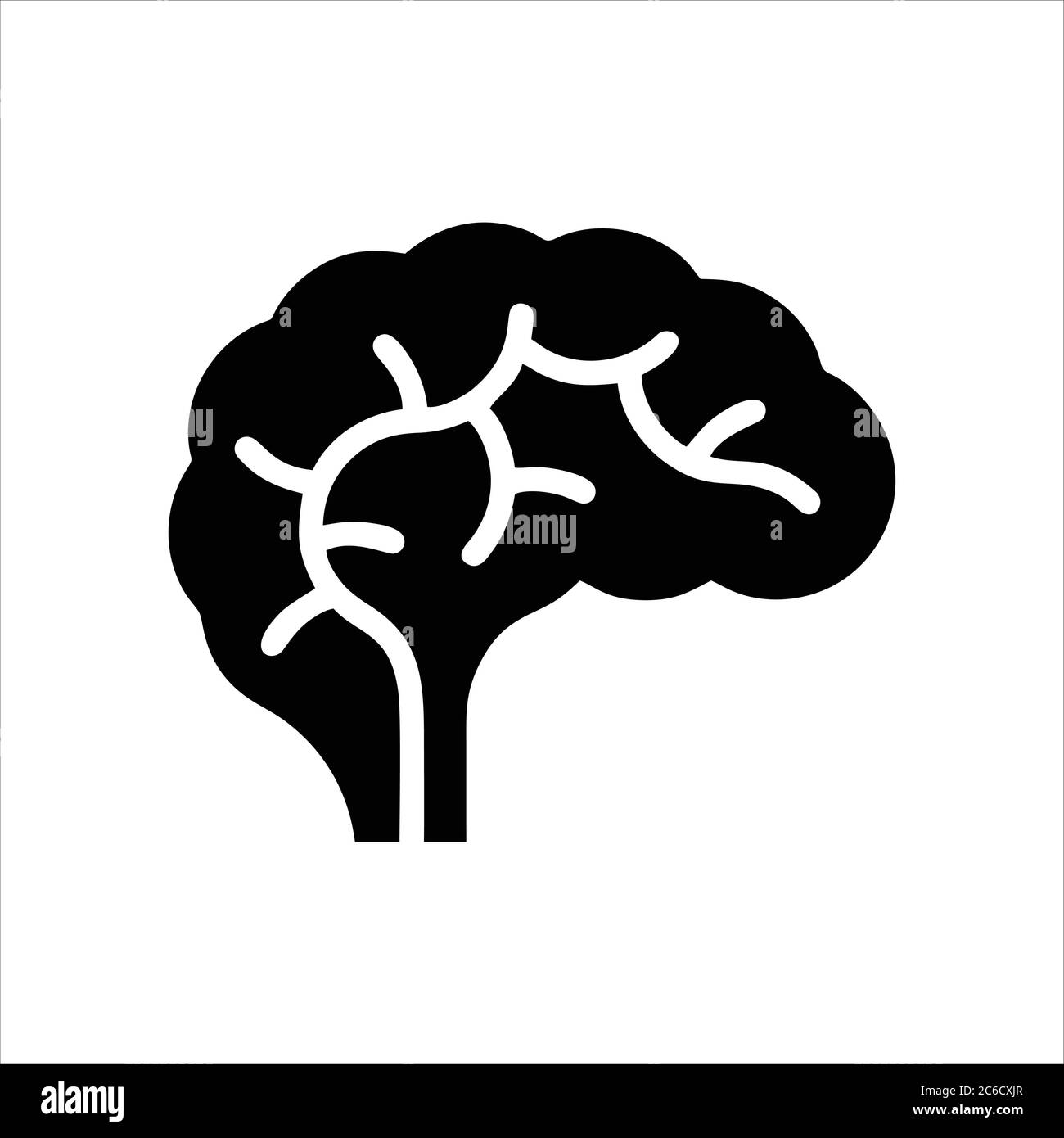 Icône cerveau isolée sur fond blanc de la collection d'esprit humain. Icône cerveau symbole cerveau tendance et moderne pour logo, web, app, UI. Illustration de Vecteur