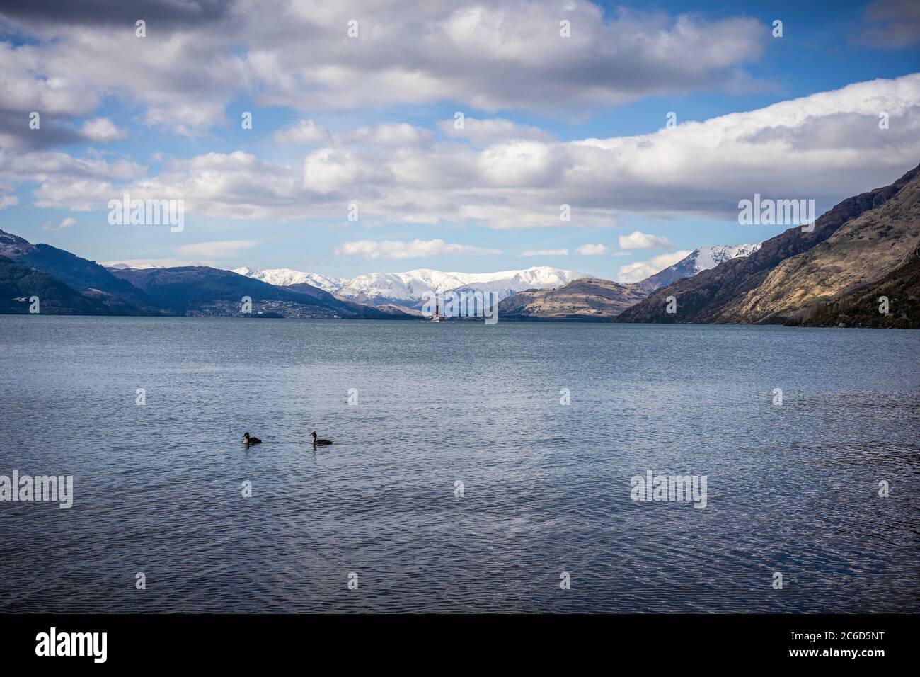 Vue panoramique sur le lac Wakatipu, Queenstown, Nouvelle-Zélande Banque D'Images