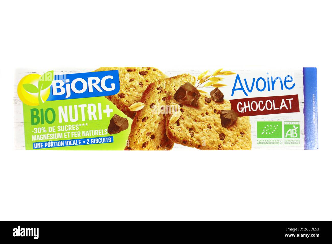 Paquet De Biscuits Remplis De Citron Avoine Et Chocolat Fait Par Bjorg Photo Stock Alamy