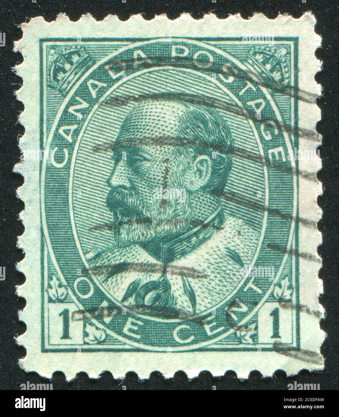 CANADA - VERS 1905 : timbre imprimé par le Canada, montre le roi Edward VII, vers 1905 Banque D'Images
