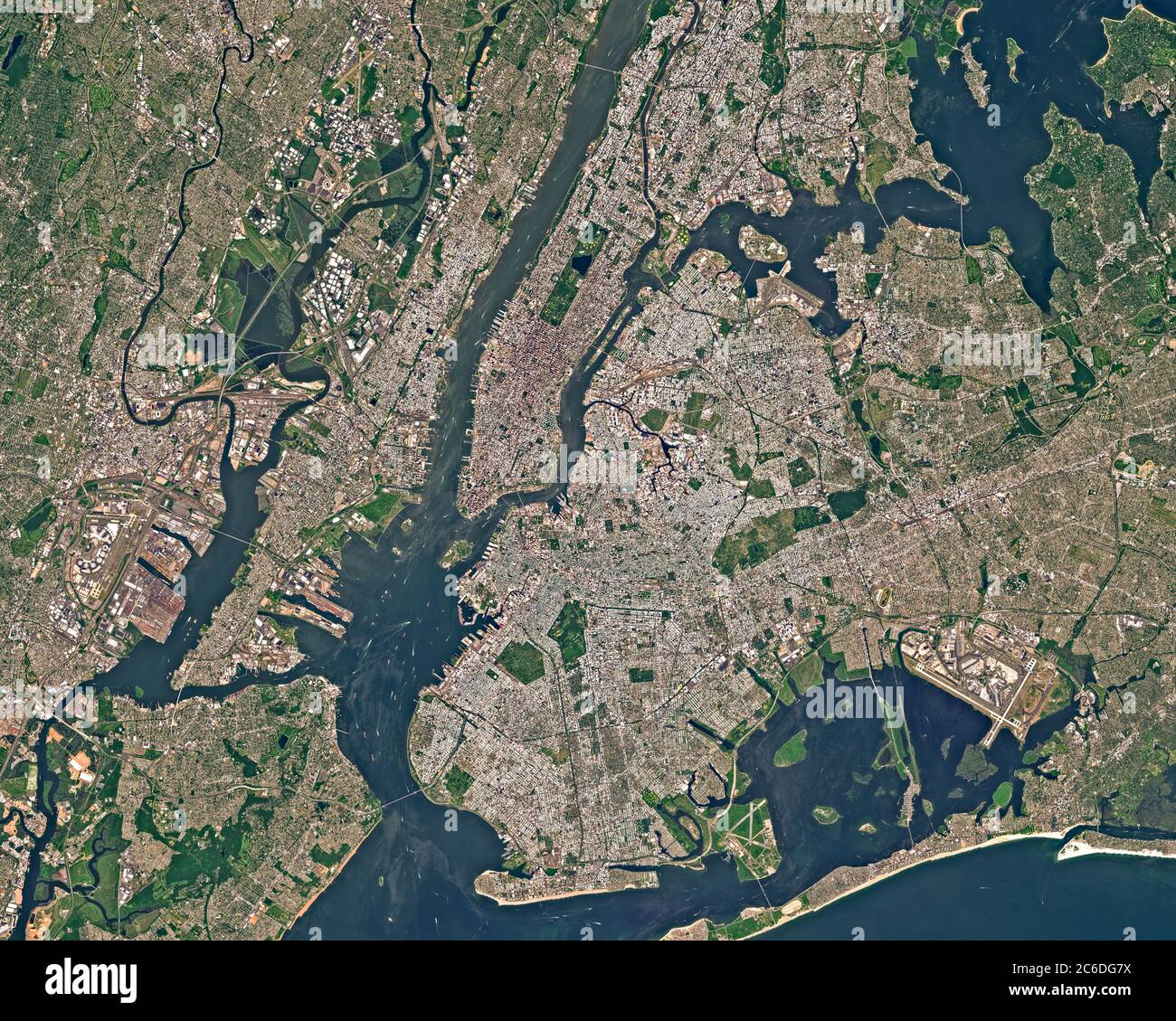 Image satellite de New York en été Banque D'Images