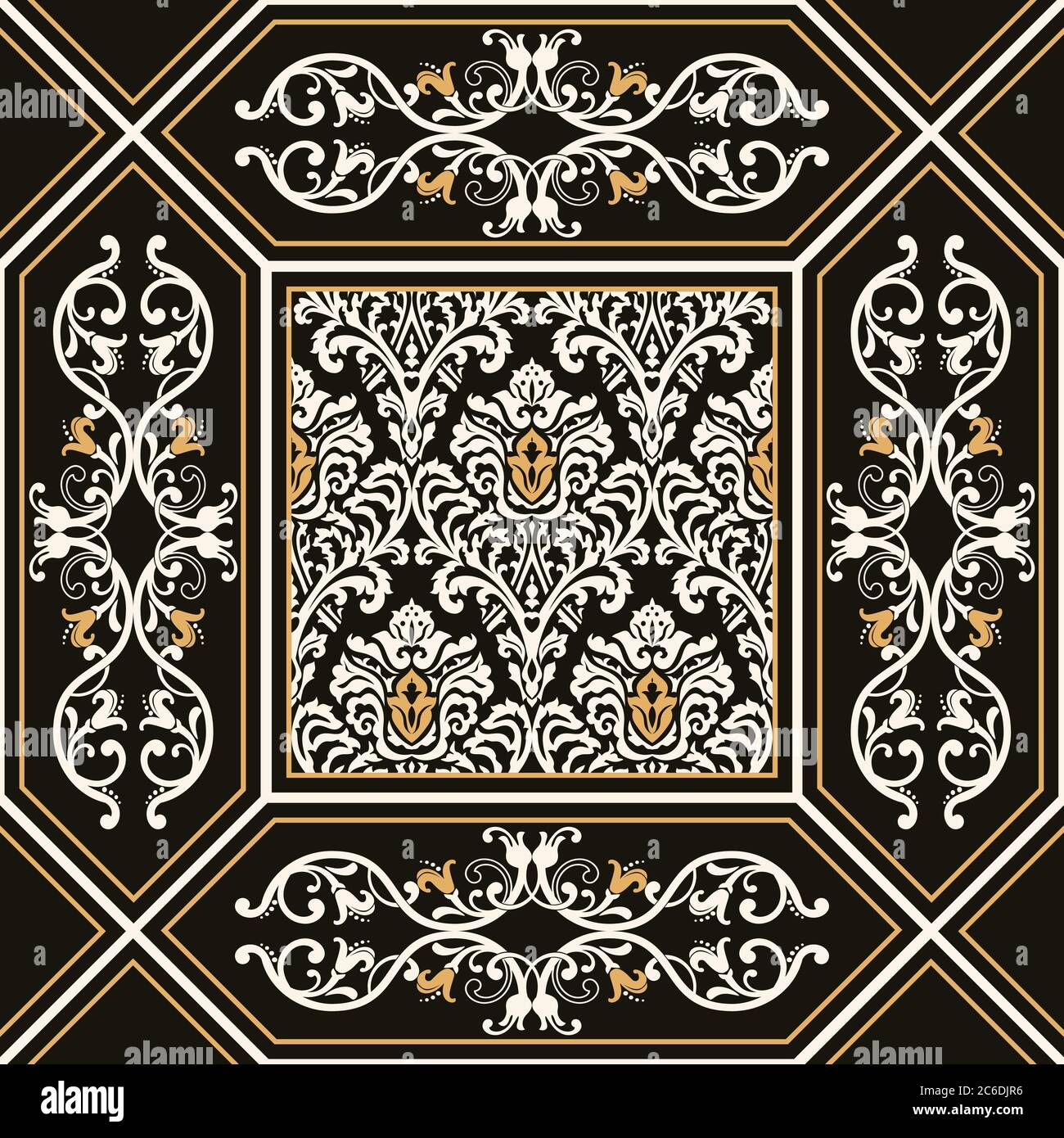 Carrelage coloré sans couture de style turc. Mosaïque azulejos. Décor portugais et espagnol. Islam, arabe, Indien, motif. Arrière-plan dessiné à la main. Illustration de Vecteur
