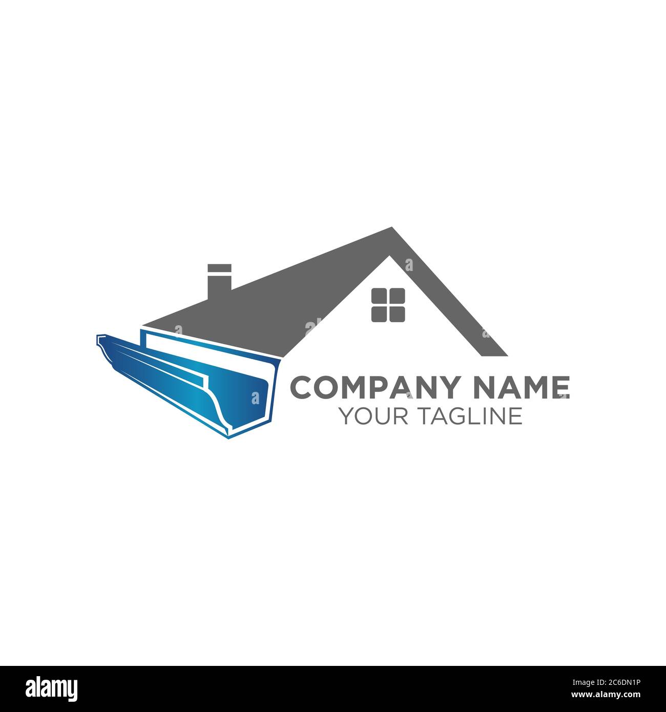 modèle de logo de la gouttière et du toit de la maison. Conception vectorielle de la goulotte de toit. Gutter services logotype.EPS 10 Illustration de Vecteur