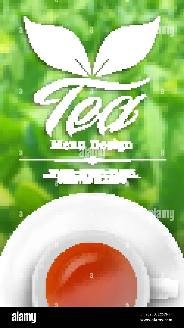 Menu thé sur fond flou au format vectoriel Illustration de Vecteur