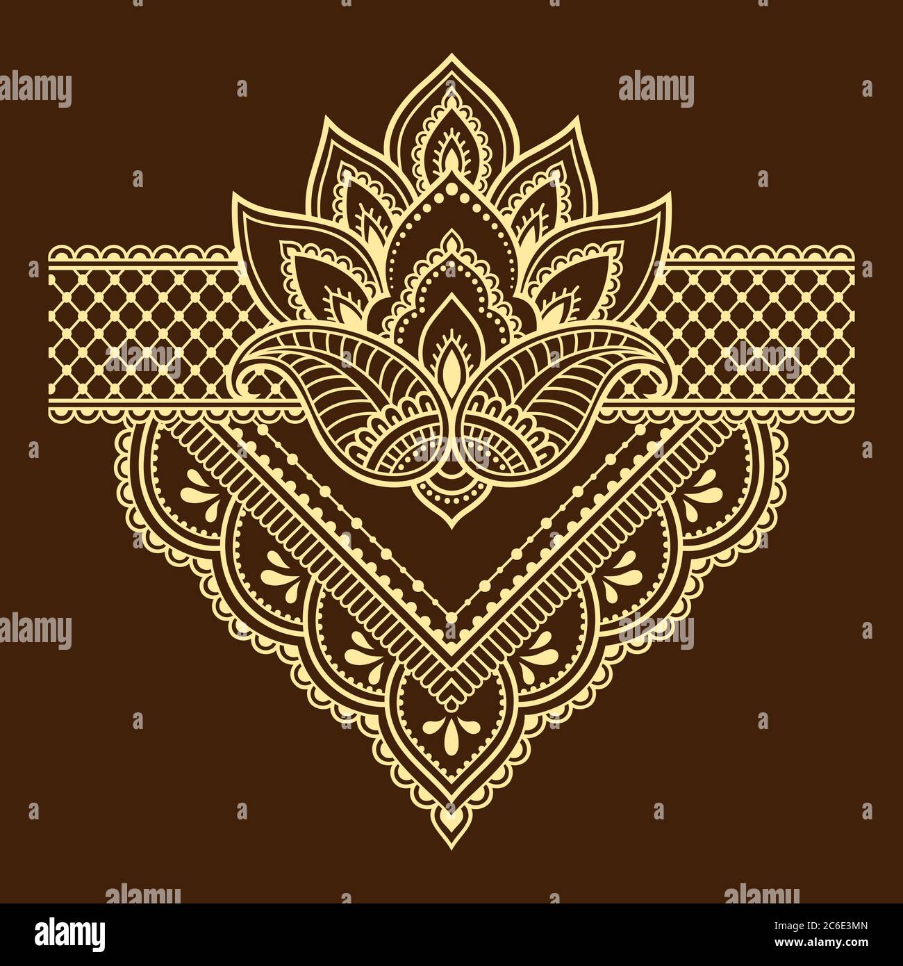 Motif de fleurs mehndi pour le dessin et le tatouage de Henna. Décoration ethnique orientale, de style indien. Illustration de Vecteur