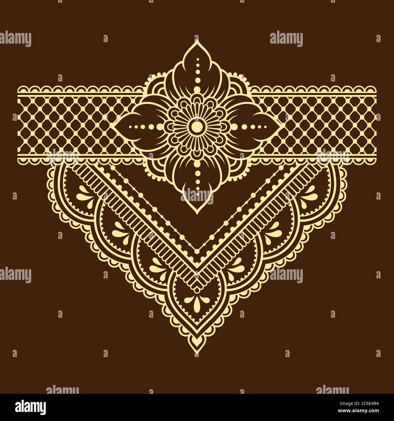Motif de fleurs mehndi pour le dessin et le tatouage de Henna. Décoration ethnique orientale, de style indien. Illustration de Vecteur