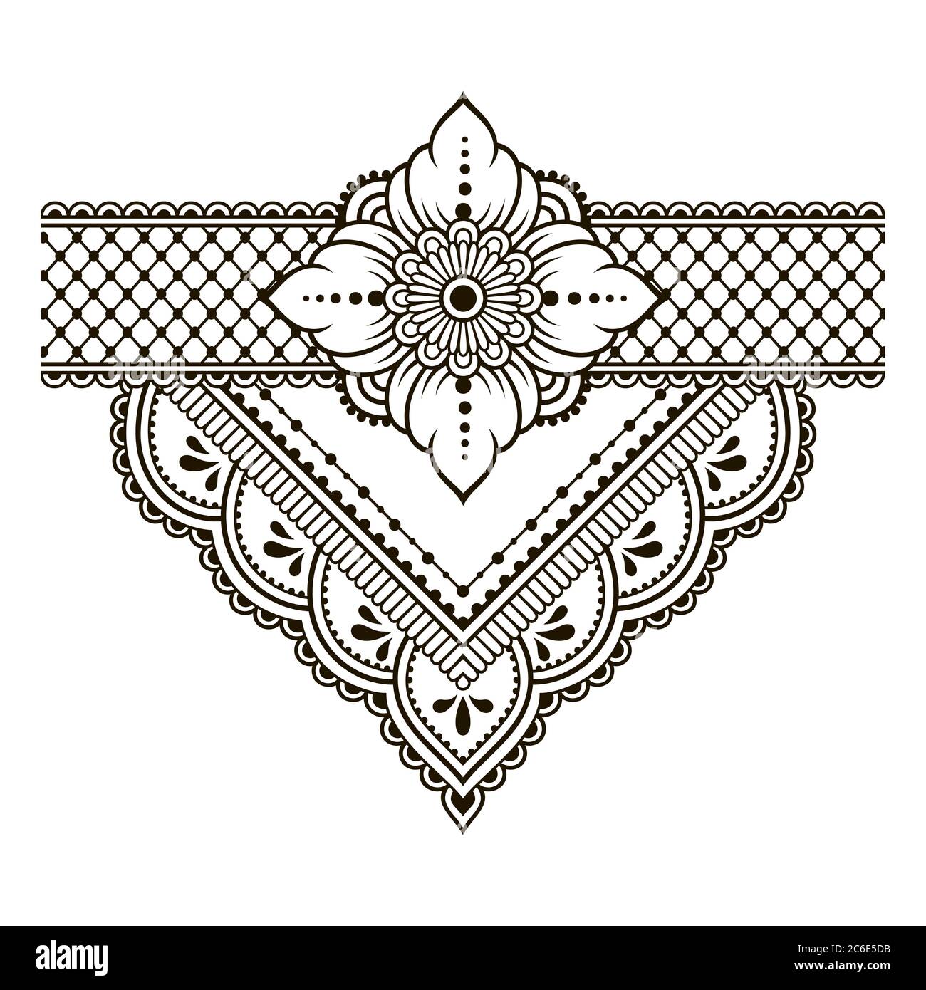 Motif de fleurs mehndi pour le dessin et le tatouage de Henna. Décoration  ethnique orientale, de style indien Image Vectorielle Stock - Alamy