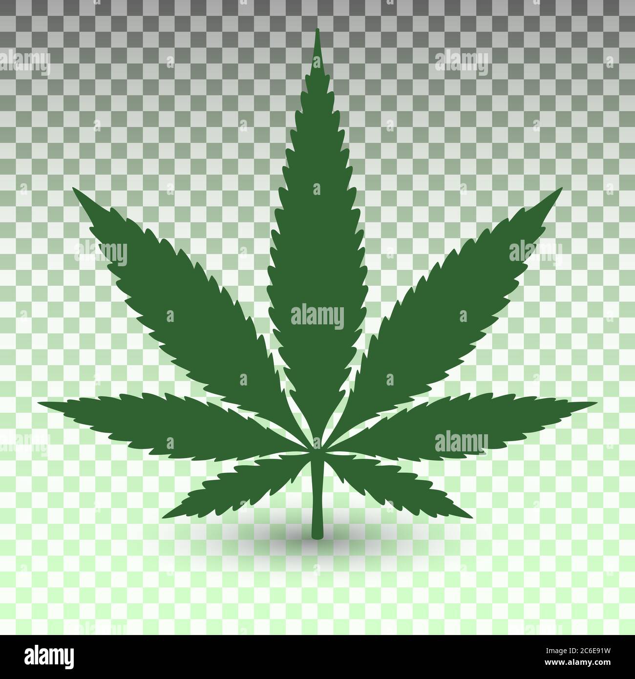 Feuille de marijuana sur fond transparent en format vectoriel Illustration de Vecteur