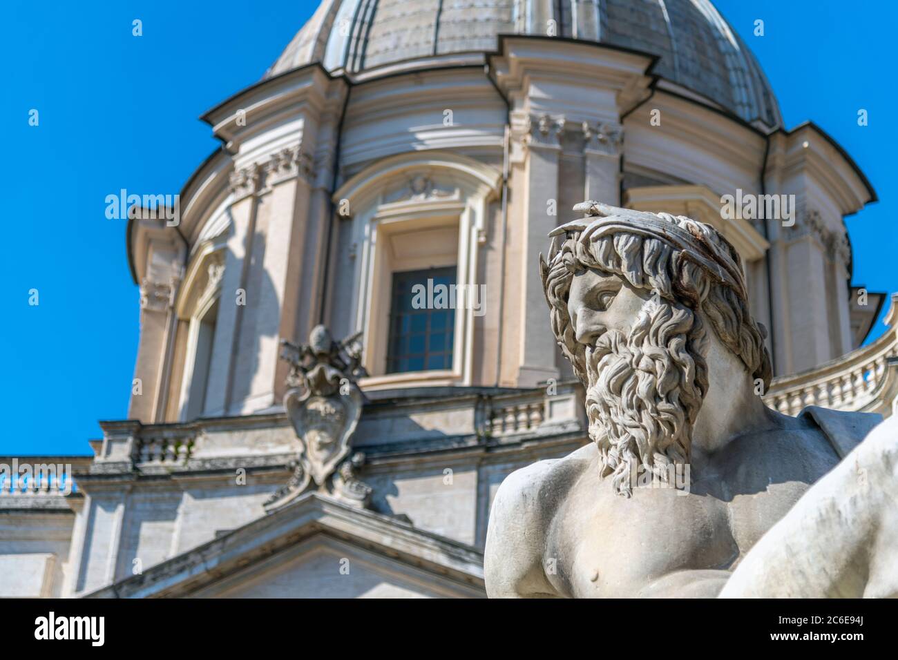Italie, Latium, Rome, Ponte, Piazza Navona, Fontana dei Quattro Fiumi, Fontaine des quatre fleuves, Gange de Dieu de fleuve Banque D'Images