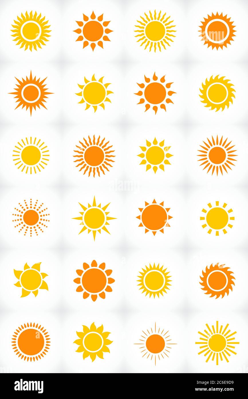 Icône de l'ensemble de soleil au format vectoriel Illustration de Vecteur