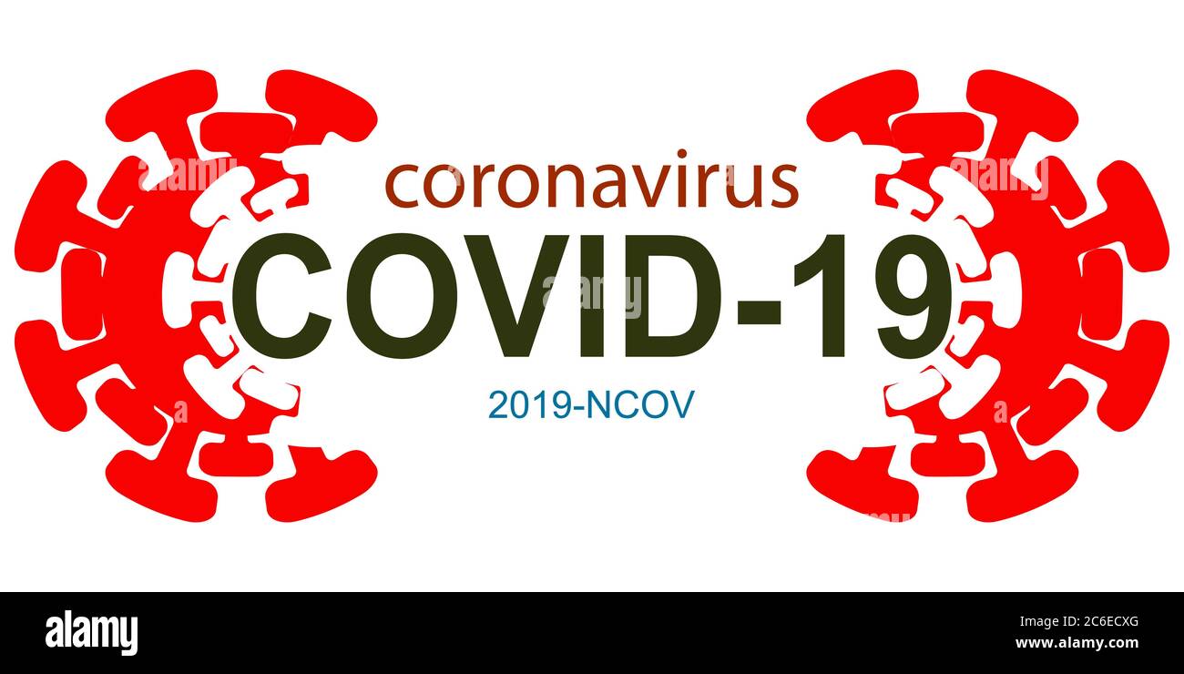 Coronavirus 2019-nCoV concept inscription typographie modèle design logo. Dangereux Covid 19 virus de la pneumonie. Illustration vectorielle Illustration de Vecteur