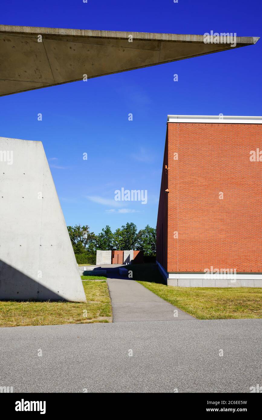 Vitra Design Museum, le poste d'incendie par l'architecte Zaha Hadid. Weil am Rhein, Allemagne. Banque D'Images