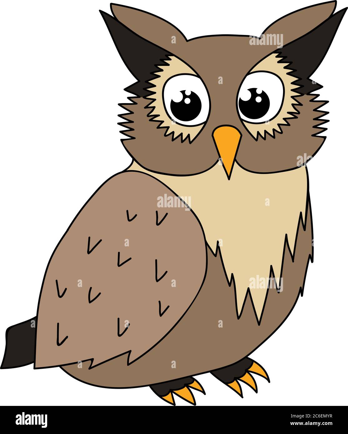 personnage isolé, mignon hibou, dessin animé Illustration de Vecteur
