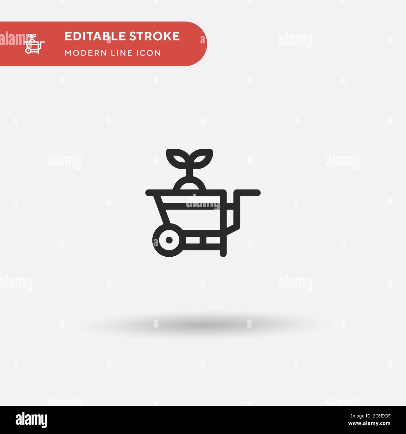 Icône de vecteur simple Barrow. Modèle de conception de symbole d'illustration pour l'élément d'interface utilisateur Web mobile. Pictogramme moderne de couleur parfaite sur contour modifiable. Icônes de votre projet commercial Illustration de Vecteur