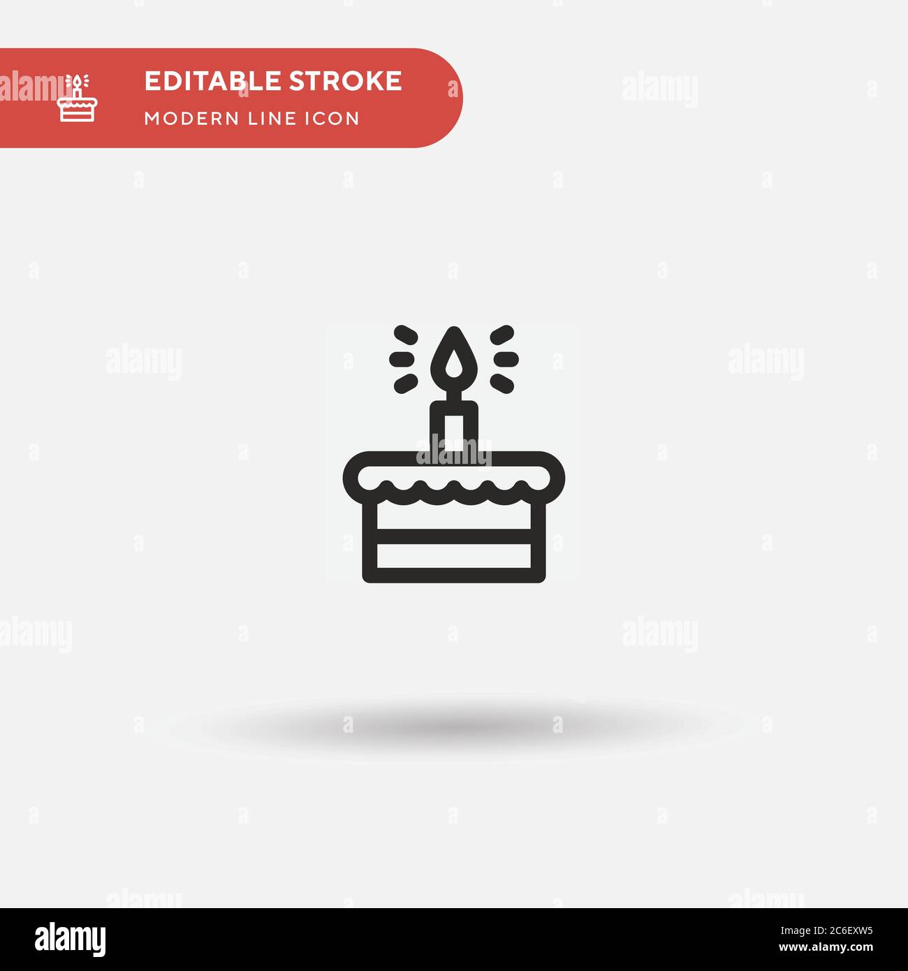 Icone Vecteur Simple Gateau D Anniversaire Modele De Conception De Symbole D Illustration Pour L Element D Interface Utilisateur Web Mobile Pictogramme Moderne De Couleur Parfaite Sur Contour Modifiable Icones De Gateau D Anniversaire Pour Votre Projet