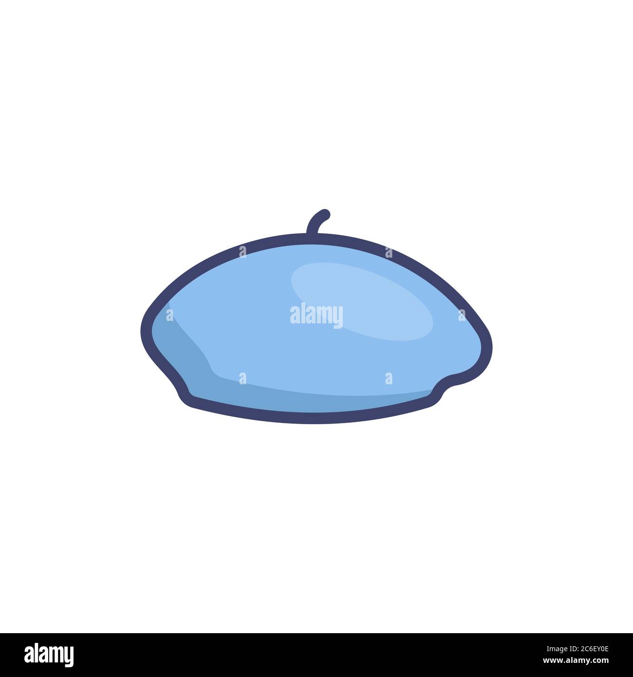 Symbole d'icône de vecteur de bouchon de Beret isolé sur fond blanc Illustration de Vecteur