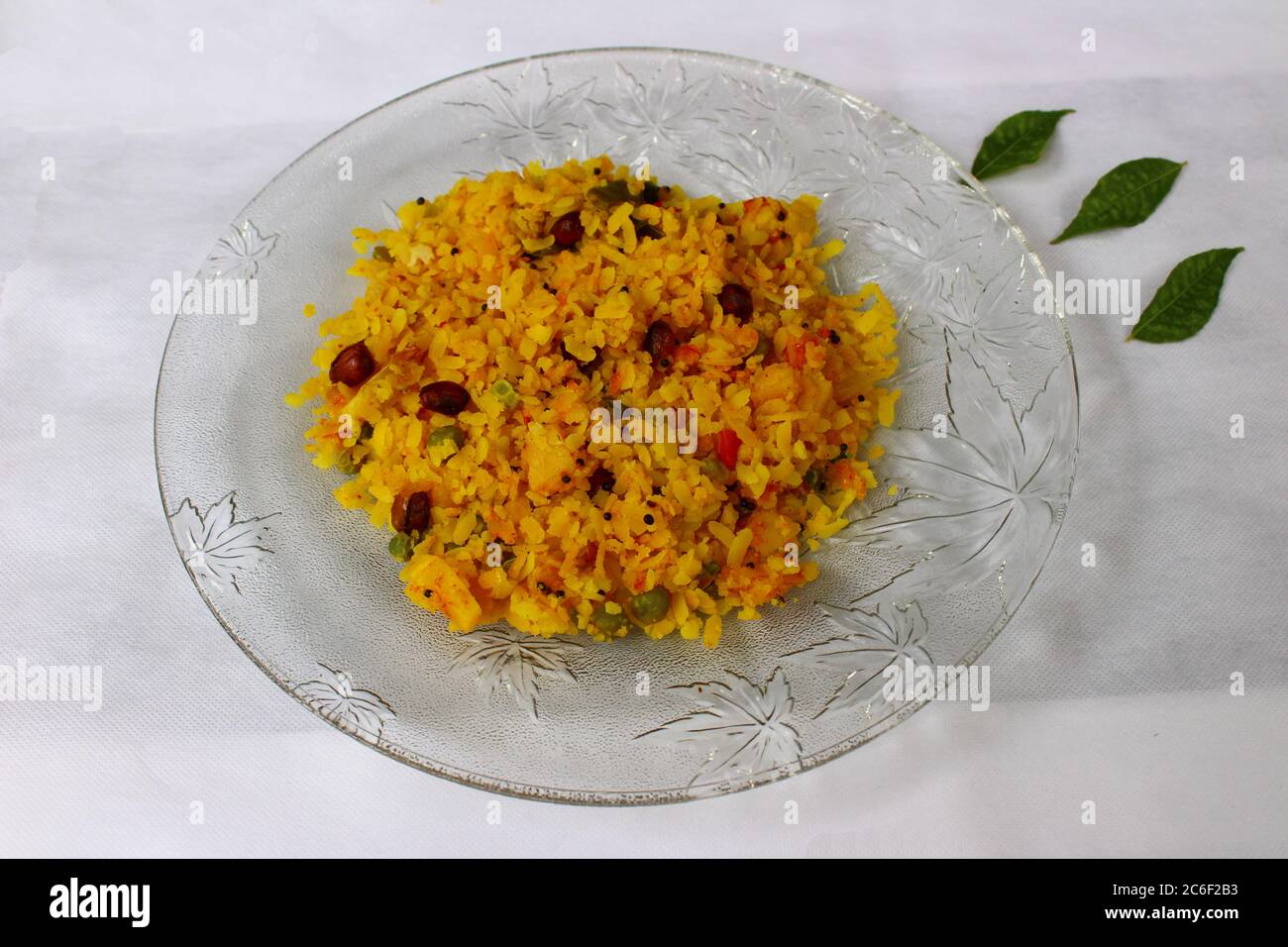 Poha, une recette populaire de petit déjeuner indien Banque D'Images